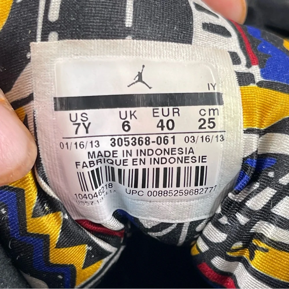 Nike Kids Air Jordan 8 Retro Playoffs GS- SZ 7 Y -Black Basketball Shoes Sneaker